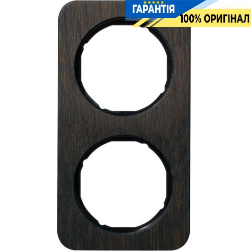 Рамка 2-я дуб/чёрный (глянцевый), дерево, R.1, Berker 10122354