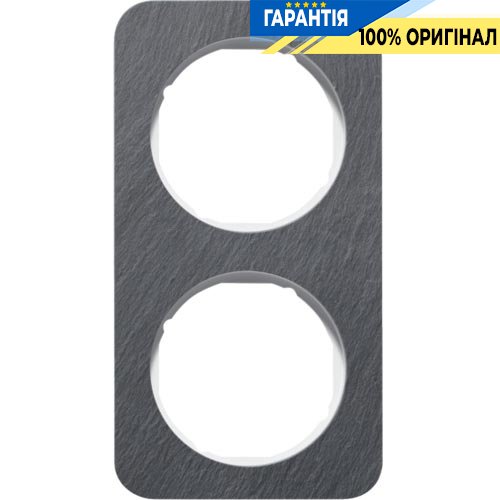 Рамка 2-а антрацит/полярна білизна (глянсовий), сланець, R.1, Berker 10122389