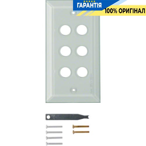 Стеклянная накладка, прозрачная, 6-мест, Berker TS 1366