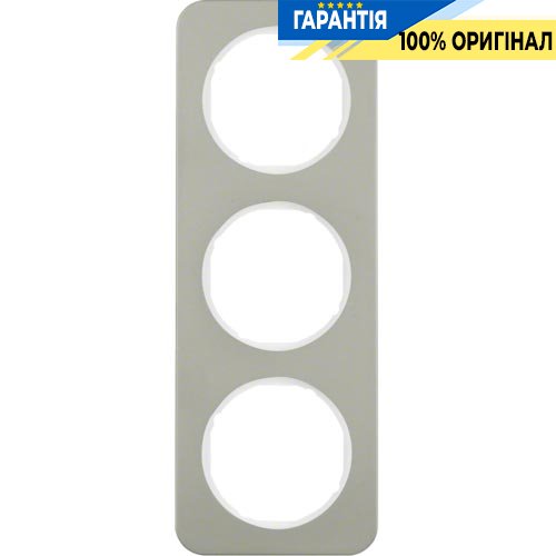 Рамка 3-а нержавіюча сталь/полярна білизна, R.1, Berker 10132114
