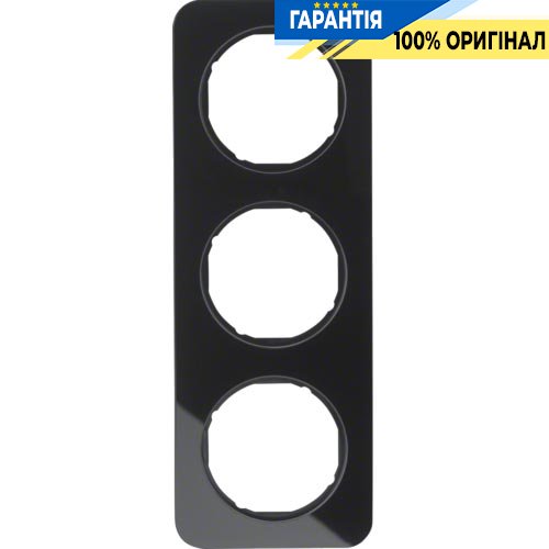 Рамка 3-а скло/чорний, R.1, Berker 10132116