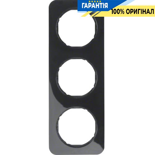 Рамка 3-а пластик/чорний (глянсовий), R.1, Berker 10132145