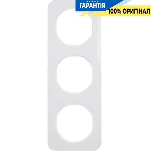 Рамка 3-а пластик/полярна білизна (глянцевий), R.1, Berker 10132189
