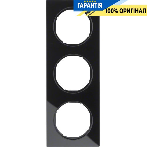 Рамка 3-а скло/чорний, R.3, Berker 10132216