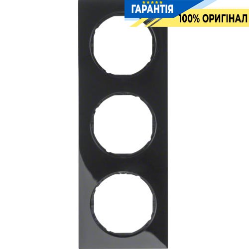 Рамка 3-а пластик/чорний (глянсовий), R.3, Berker 10132245