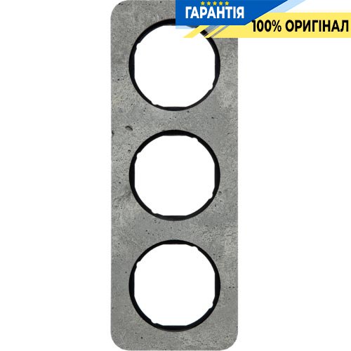 Рамка 3-а сірий/чорний (глянсовий), бетон, R.1, Berker 10132374