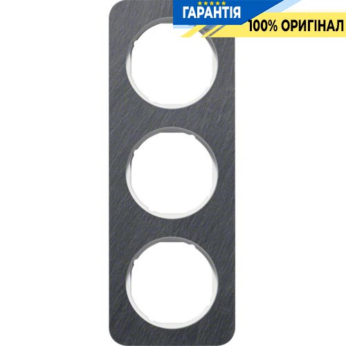 Рамка 3-я антрацит/полярная белизна (глянцевый), сланец, R.1, Berker 10132389