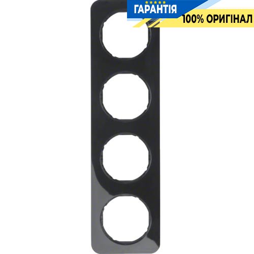 Рамка 4-а пластик/чорний (глянсовий), R.1, Berker 10142145