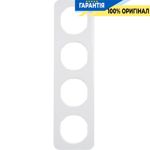 Рамка 4-я пластик/полярная белизна (глянцевый), R.1, Berker 10142189