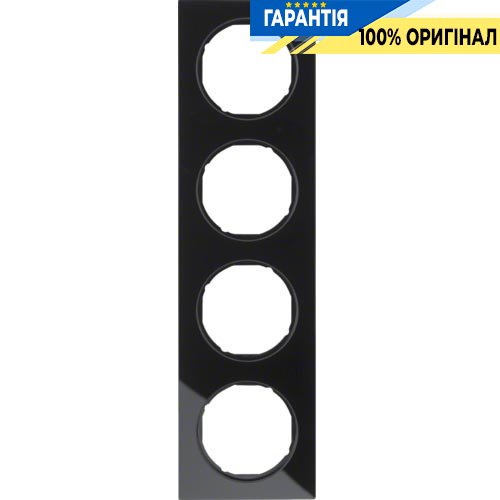Рамка 4-а скло/чорний, R.3, Berker 10142216