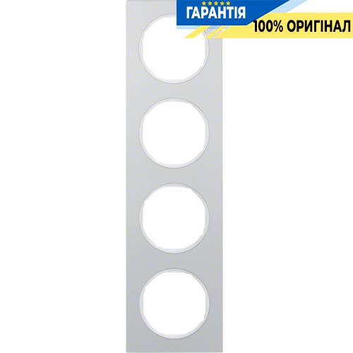 Рамка 4-я алюминий/полярная белизна, R.3, Berker 10142274