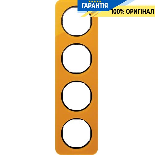 Рамка 4-а помаранчевий прозорий/чорний (глянцевий), акрил, R.1, Berker 10142334