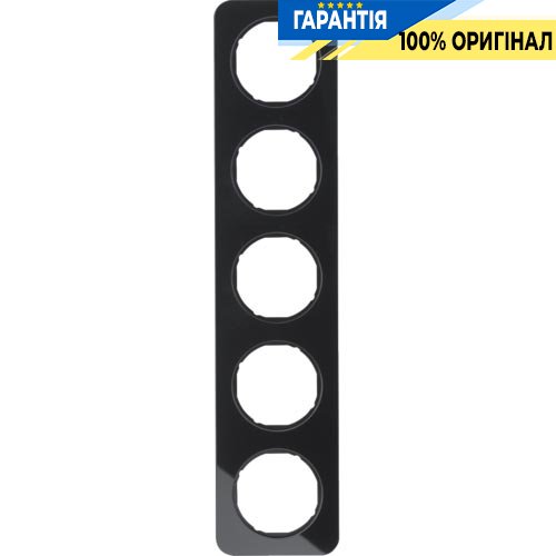 Рамка 5-я стекло/чёрный, R.1, Berker 10152116