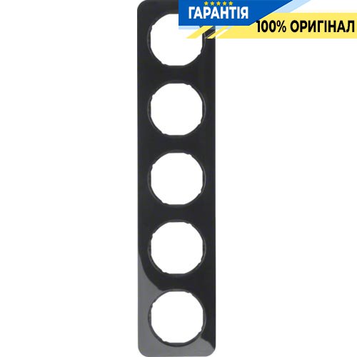 Рамка 5-а пластик/чорний (глянсовий), R.1, Berker 10152145