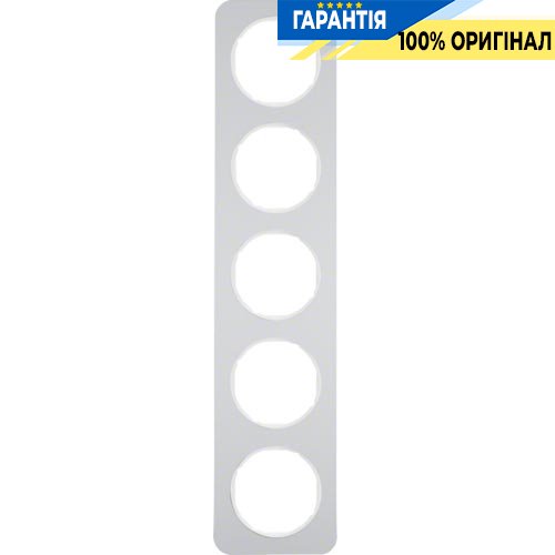 Рамка 5-я алюминий/полярная белизна (глянцевый), R.1, Berker 10152174