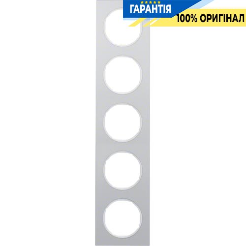 Рамка 5-а алюміній/полярна білизна, R.3, Berker 10152274