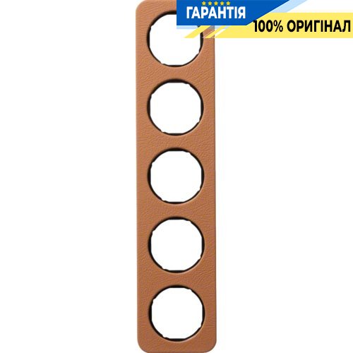 Рамка 5-а коричневий/чорний (глянсовий), шкіра, R.1, Berker 10152364