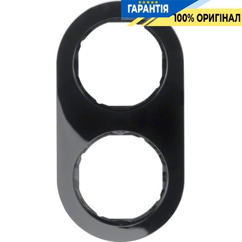 Рамка 2-я пластик/черная (глянцевая), R.Classic, Berker 10122045