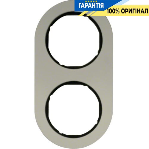 Рамка 2-я алюминий/черный, R.Classic, Berker 10122084