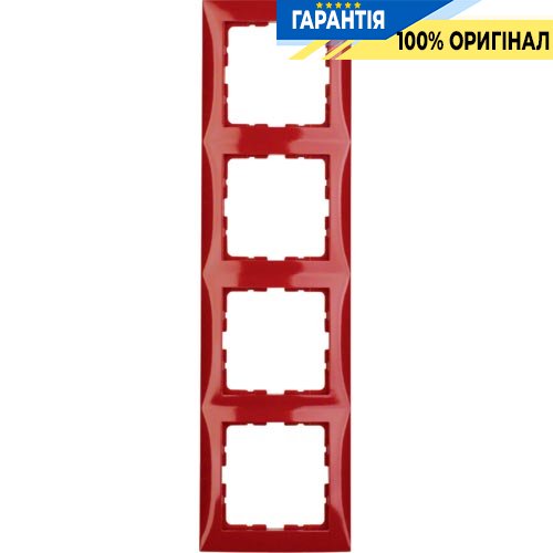 Рамка 4-а Berker «S.1», колір «Червоний», 10148962