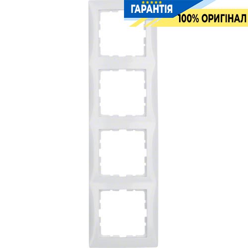 Рамка 4-а Berker коллекция «S.1», цвет «Полярный белый», 10148989