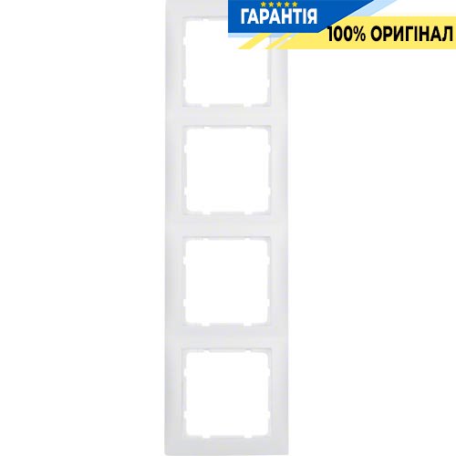 Рамка 4-а Berker коллекция «S.1», цвет «матовый белый», 10149909