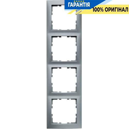 Рамка 4-а Berker «S.1», колір «алюміній», 10149939
