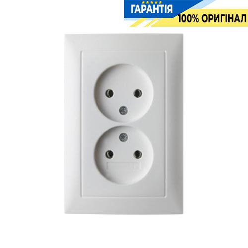 Розетка без з/к двойная, пол. белая матовая, 16А/250В S.1 Berker 6167549909