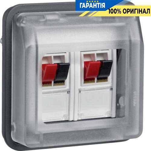 Вставка розетки для динаміка подвійна, сірий, Berker W.1 11963535