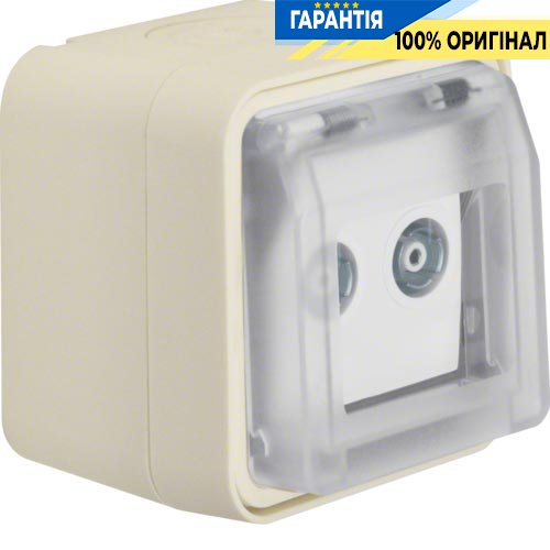 Розетка антенная, 2 выхода, отдельная, IP55, полярно белый, W.1 Berker 12033512
