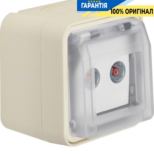 Розетка антенная, 2 выхода, проходная, IP55, полярно белый, W.1 Berker 12033522