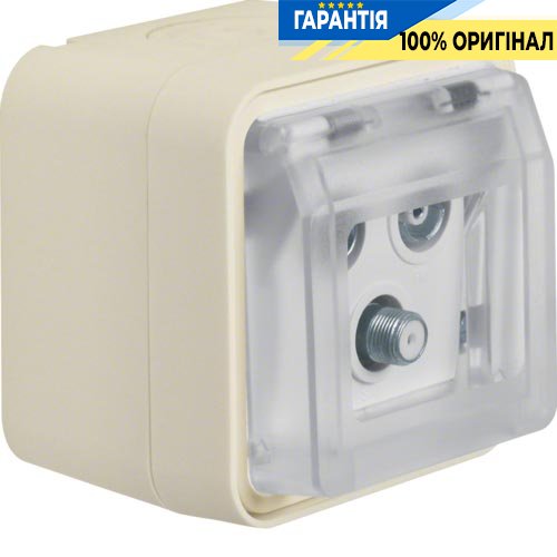 Розетка антенная, 3 выхода, отдельная, IP55, полярно белый, W.1 Berker 12033532