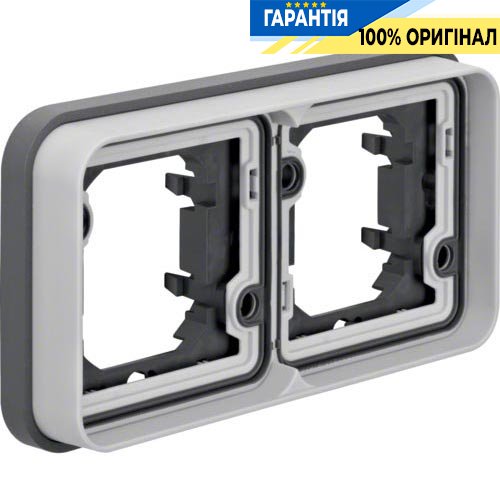 Рамка 2Х для в/у, горизонтальна, сірий, Berker W.1 13293505