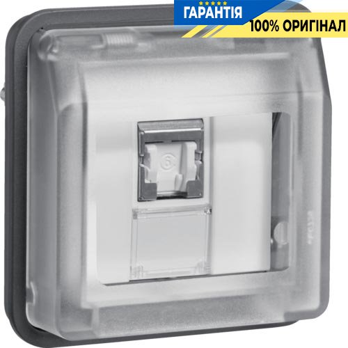 Вставка розетки UAE 8-полюсн. экранированная, Кат.6 класс E, серый, W.1 Berker 14093515