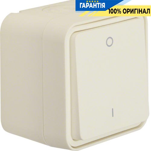 Вимикач 2-полюсний 0-І, IP55, полярно білий, 10АX/250В Berker W.1 30723502