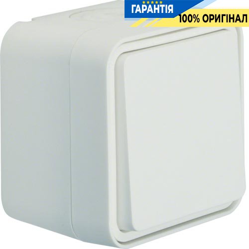 Перемикач IP55, полярно білий, 10АX/250В Berker W.1 30763502