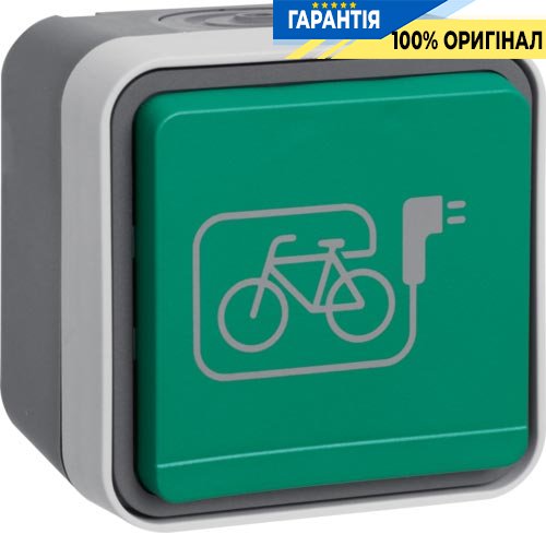 Розетка с з/к с зеленой крышкой E-bike IP55, серый, 16А/250В W.1 Berker 47403533