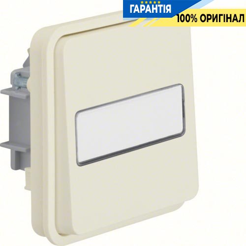 Вставка кнопки з полем д/напису, IP55, полярно біла, 10АX/250В Berker W.1 50413512