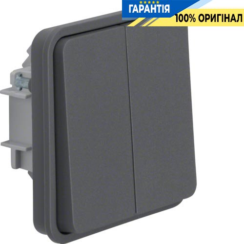 Вставка кнопки 2-клавішної, сірий, 10АX/250В Berker W.1 50423515