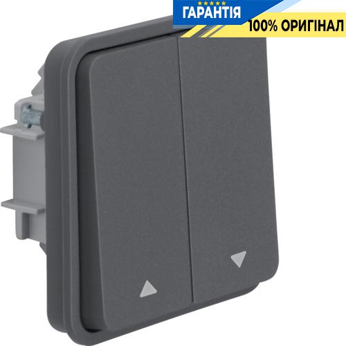 Вставка кнопки для жалюзи 2-клавишная, серый, 10А/250В W.1 Berker 50553525