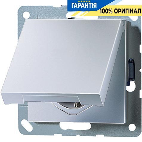 Розетка с з/к с крышкой IP44 Jung A520KLAL алюминий