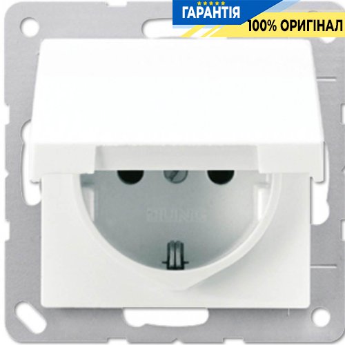 Розетка з з/к і кришкою IP44 Jung ABAS520KLWW білий