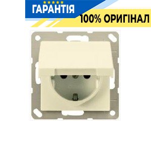 Розетка с з/к с крышкой IP44 Jung AS520KL слоновая кость