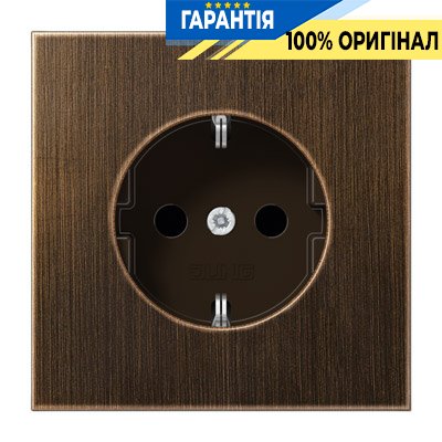 Розетка із заземленням і захистом Jung ME1521KIAT латунь Antik