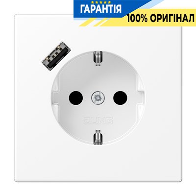 Розетка з з/к і USB-портом типу A, Jung LS1520-18AWWM білосніжно матовий