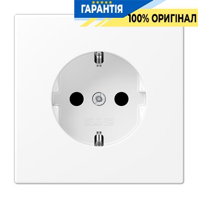 Розетка с заземлением и защитой Jung LS1521 KIWWM белоснежно матовый