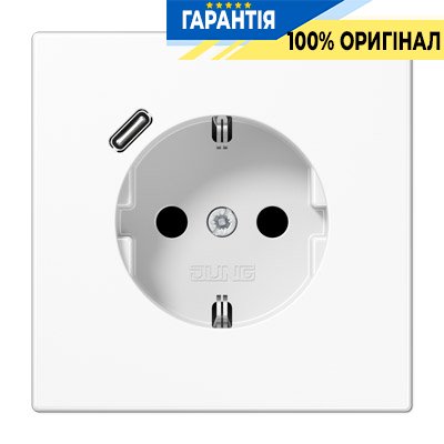 Розетка с з/к и USB-портом типа C, Jung LS1520-18CWW белый