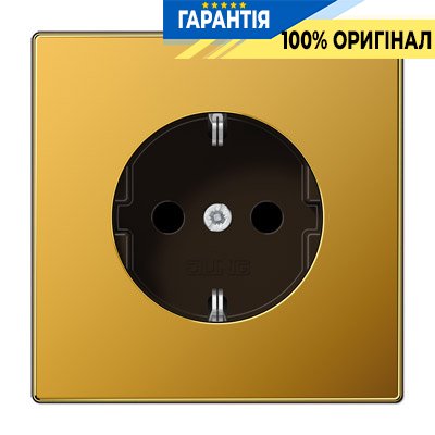 Розетка із заземленням і захистом Jung LS1521KIGGO золото