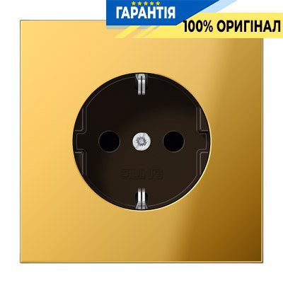 Розетка із заземленням і захистом Jung GO1521KI імітація золота