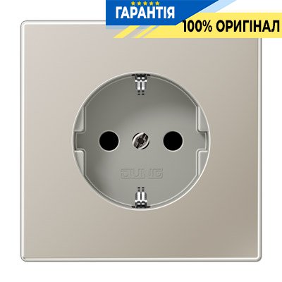 Розетка із заземленням і захистом Jung ES1520KI Edelstahl